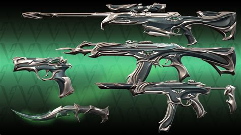 The full set costs 7,100 VP with each of the gun skins priced at 1,775 VP, and the knife at 3,550 VP. . Forsaken age valorant